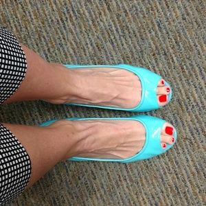 Cole Haan Nike Sole Peep Toe Wedges